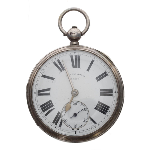 Edwardian silver fusee lever pocket watch Birmingham 1902 the movement signed Harris Stone Leeds