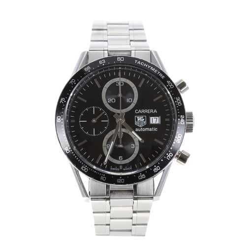 120A - Tag Heuer Carrera Chronograph automatic stainless steel gentleman's wristwatch, reference no. CV2010... 