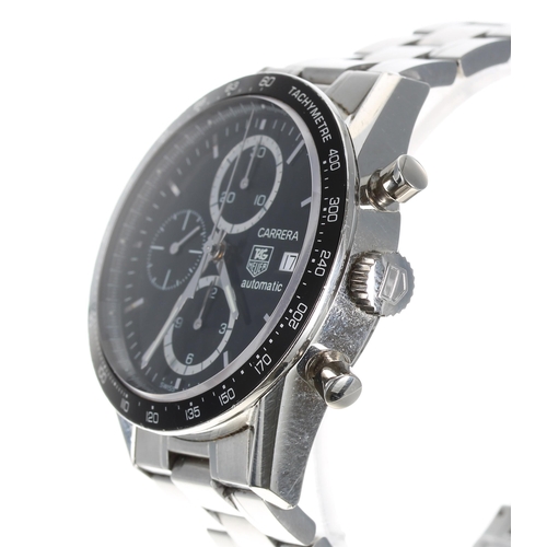 120A - Tag Heuer Carrera Chronograph automatic stainless steel gentleman's wristwatch, reference no. CV2010... 