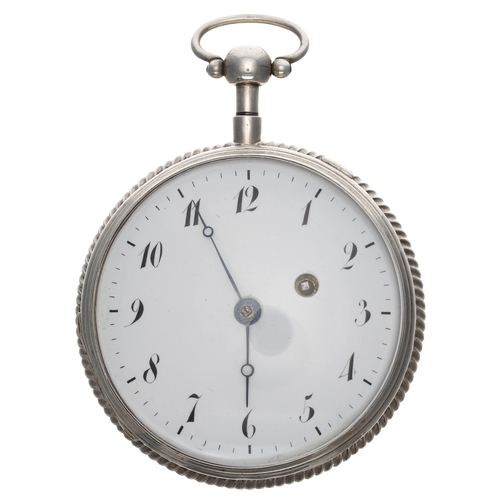 808 - Continental 19th century silver quarter repeating pocket watch, the movement with plunge repeat, pie... 