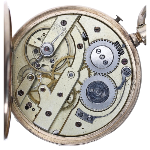 809 - 14ct lever pocket watch, unsigned gilt frosted movement, the dial with Arabic numerals and subsidiar... 