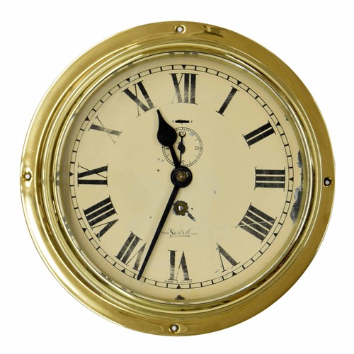 2637 - English ships bulkhead wall clock, the 8