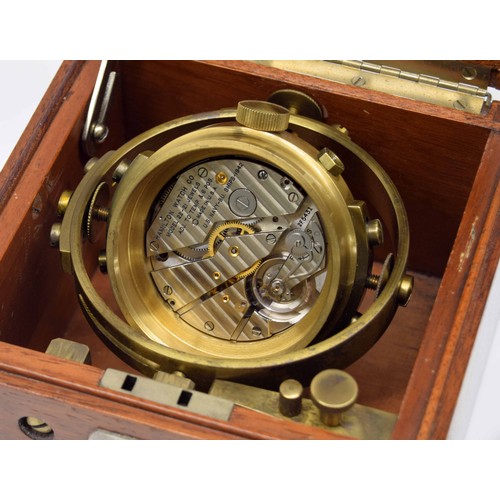 1371 - Small American two day marine chronometer, the 2.25” silvered dial signed Hamilton, Lancaster, PA., ... 