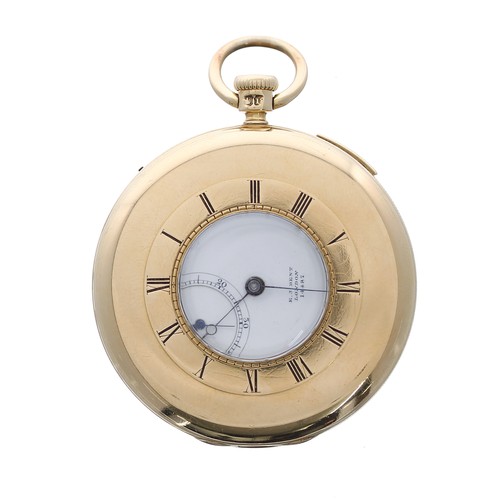 681 - E.J. Dent 18ct quarter repeating duplex half hunter pocket watch, London 1850, the gilt movement sig... 