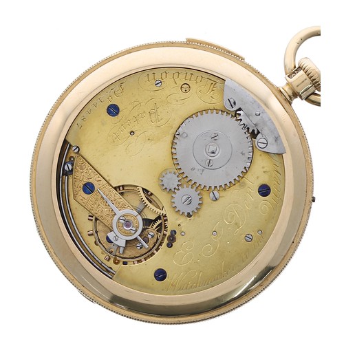 681 - E.J. Dent 18ct quarter repeating duplex half hunter pocket watch, London 1850, the gilt movement sig... 