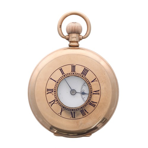 682 - Swiss 9ct half-hunter lever pocket watch, Birmingham 1921, unsigned 15 jewel movement, no. 594272, t... 