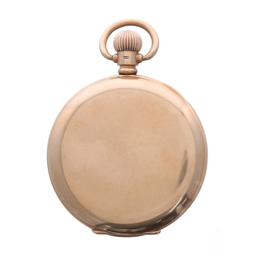 682 - Swiss 9ct half-hunter lever pocket watch, Birmingham 1921, unsigned 15 jewel movement, no. 594272, t... 