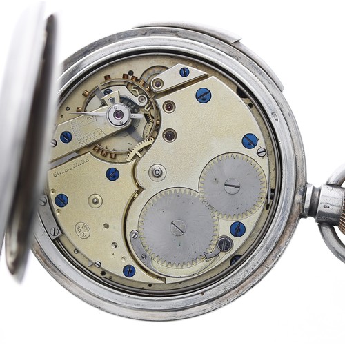 756 - Stauffer, Son & Co. silver (.935) minute repeating hunter pocket, gilt frosted lever movement wi... 