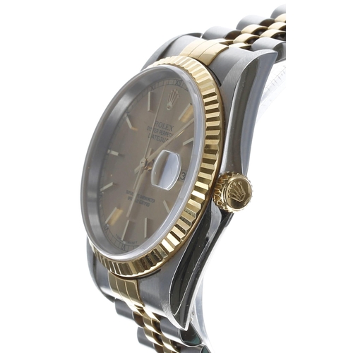 62 - Rolex Oyster Perpetual Datejust gold and stainless steel gentleman's wristwatch, reference no. 16233... 