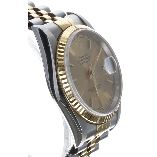 62 - Rolex Oyster Perpetual Datejust gold and stainless steel gentleman's wristwatch, reference no. 16233... 