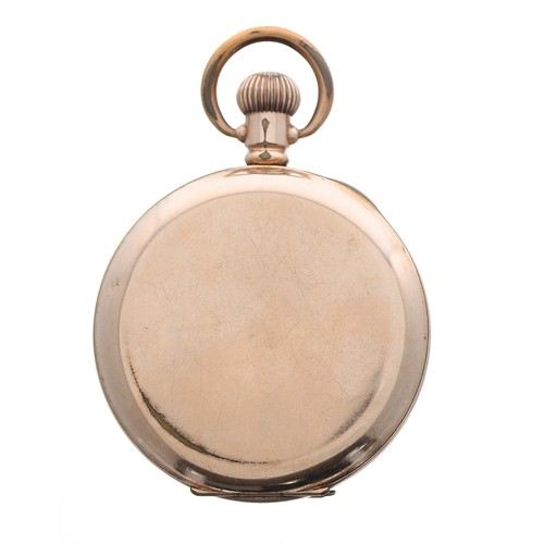 766 - Swiss gold plated lever half hunter pocket watch, 17 jewel adjusted movement, no. 524112, hinged cuv... 