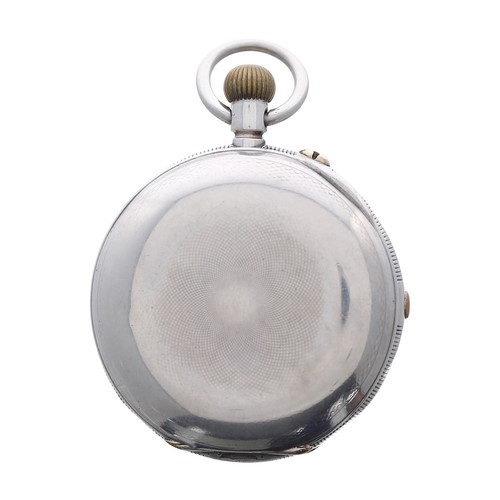 789 - Victorian silver centre seconds chronograph lever hunter pocket watch, Birmingham 1887, the three qu... 