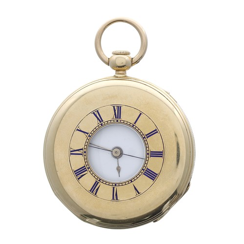 790 - LeCoultre & Francois 18ct centre seconds quarter repeating half hunter pocket watch, the gilt cy... 