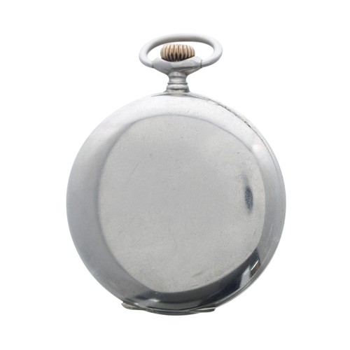 792 - Hebdomas 8 Days nickel cased pocket watch, the decorated dial signed Hebdomas with blue enamel Arabi... 