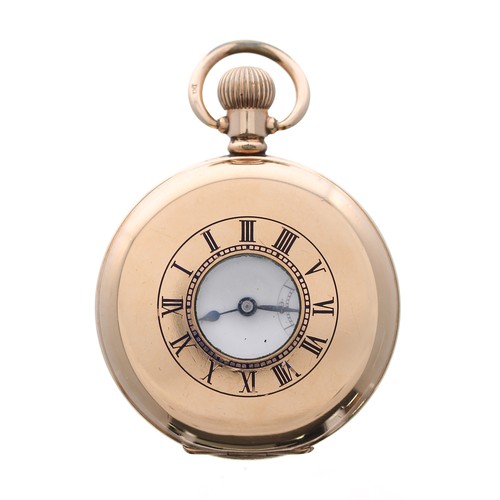 799 - Rolex 'Extra Prima' gold plated half hunter pocket watch, signed Extra Prima 17 jewel timed six posi... 