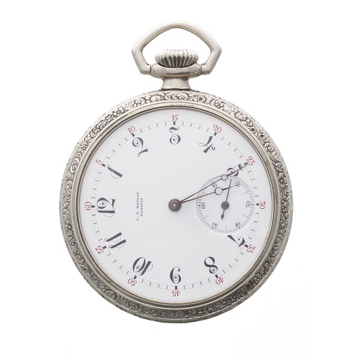 803 - C.H. Meylan, Brassus lever pocket watch, signed movement and dial, within a plain Keystone silveroid... 