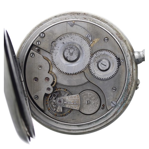 Omega Goliath 8 Days nickel cased lever pocket watch the bold