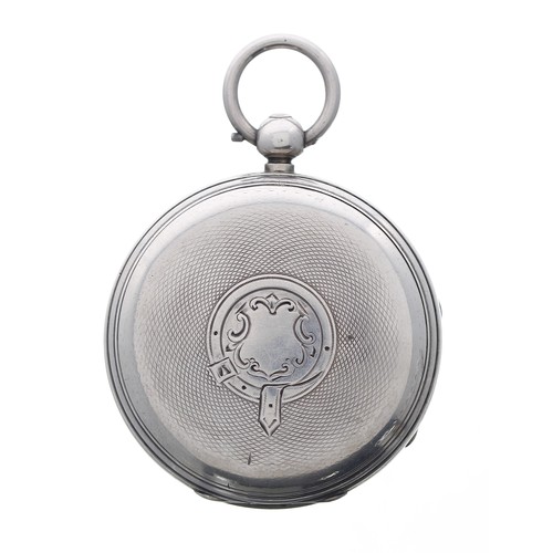 825 - Victorian silver fusee lever pocket watch, London 1881, the movement signed John Myers & Co., We... 