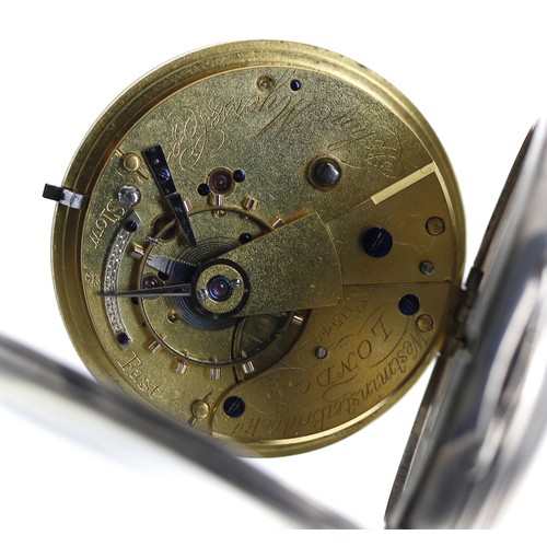 825 - Victorian silver fusee lever pocket watch, London 1881, the movement signed John Myers & Co., We... 