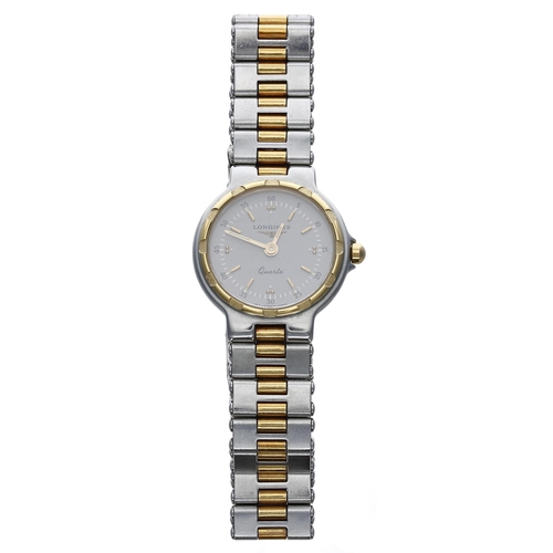 105 - Longines Conquest Quartz bi-colour stainless steel lady's wristwatch, reference no. 4975, case no. 2... 