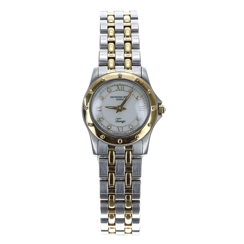 245 - Raymond Weil Tango lady's bi-colour wristwatch, reference no. 5790, mother of pearl dial with diamon... 