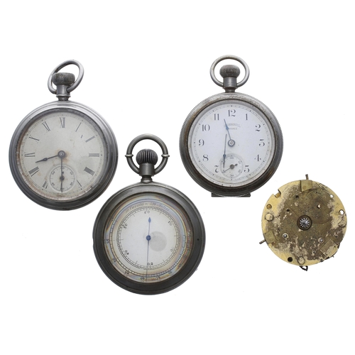 968 - Ingersoll Yankee pocket watch for repair; together with a nickel cased pocket watch for repair; nick... 