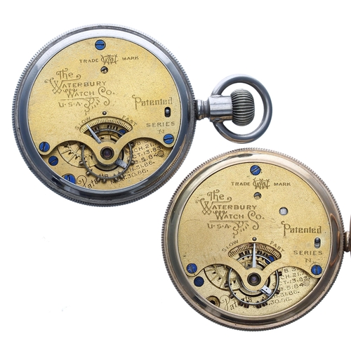 969 - Waterbury Series N nickel cased duplex fob watch for repair, 38mm; together with a Waterbury Series ... 