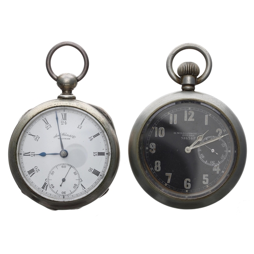 972 - American Waltham lever pocket watch for repair, within a coin case, 54mm; together with a H. William... 