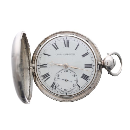 829 - George III silver fusee lever hunter pocket watch, London 1818, the converted lever movement signed ... 