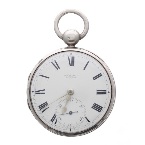 831 - George IV silver fusee lever pocket watch, Chester 1822, the movement signed Rob't Roskell, Liverpoo... 