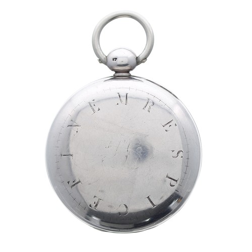 836 - George III silver cylinder centre seconds pocket watch, London 1781, the movement signed Jon Brockba... 