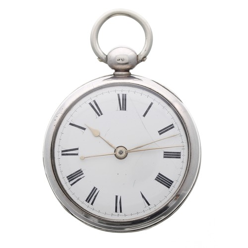 836 - George III silver cylinder centre seconds pocket watch, London 1781, the movement signed Jon Brockba... 