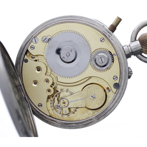 847 - Omega 'MM & Co. Patent' Light Goliath nickel cased lever pocket watch, the Arabic numeral dial b... 