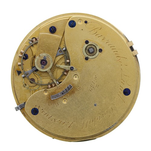 853 - Barraud & Lund silver lever pocket watch, London 1853, the movement signed Barraud & Lund, C... 