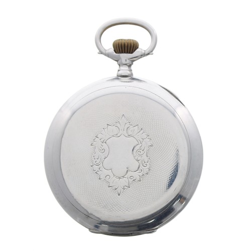 982 - Omega silver (0.800) lever pocket watch, signed movement, signed and inscribed hinged cuvette, signe... 