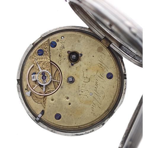 981 - Irish silver fusee lever hunter pocket watch, Chester 1873, the three quarter plate movement signed ... 