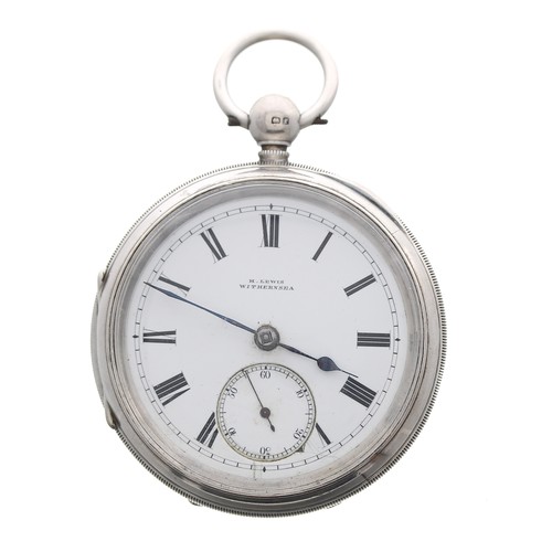 856 - Edwardian silver fusee lever pocket watch, Chester 1906, the movement signed H. Lewis, Withernsea, n... 