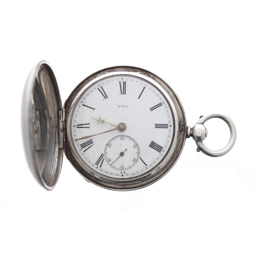 857 - Victorian silver fusee lever hunter pocket watch, London 1872, the movement signed James Blackhurst,... 