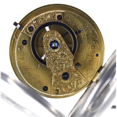 860 - George IV silver verge pocket watch, London 1828, the fusee movement signed J. Levy & Son, Londo... 