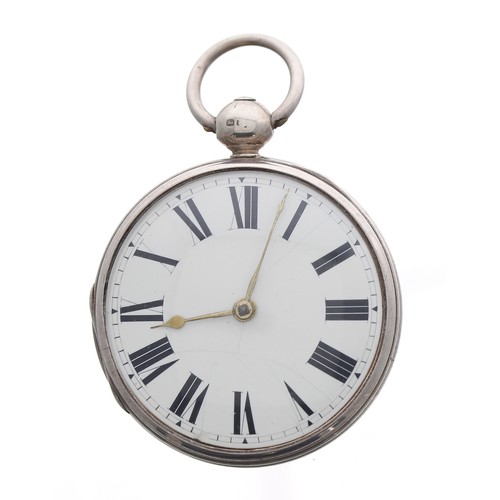 860 - George IV silver verge pocket watch, London 1828, the fusee movement signed J. Levy & Son, Londo... 