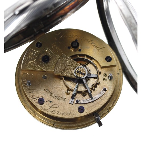 859 - Edwardian silver lever pocket watch, Chester 1905, the movement inscribed 'Guaranteed English Lever'... 