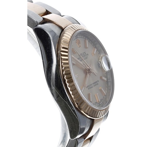 70 - Rolex Oyster Perpetual Datejust 31 rose gold and stainless steel lady's wristwatch, reference no. 17... 