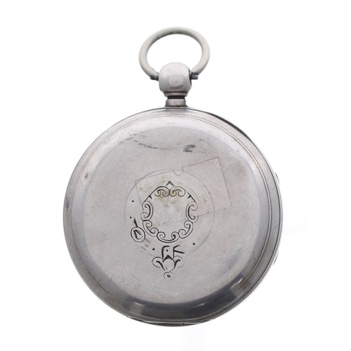 944 - Victorian silver lever pocket watch, Birmingham 1888, the movement signed J.J. Dent, Wrawby St., Bri... 