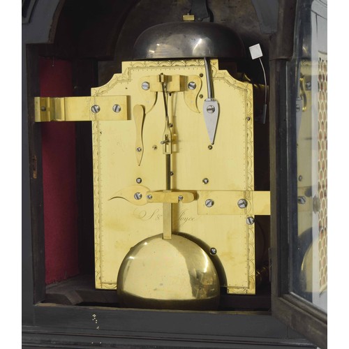 1531 - Good English ebonised double fusee bracket clock, the 8