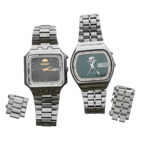 Two Orient automatic stainless steel gentleman s wristwatches both with Orient stainless steel brac