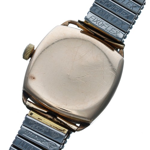 467 - American Waltham cushion cased gold plated gentleman's wristwatch for repair, circa 1931, circular e... 