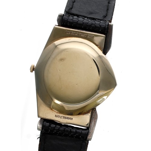 140 - Hamilton Pacer Electric asymmetrical 10k gold filled bicolour gentleman's wristwatch, case no. S4997... 