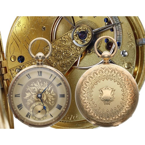 694 - Victorian 18ct fusee lever pocket watch, London 1873, the movement signed Wm Merson, , Huntly, no. 3... 