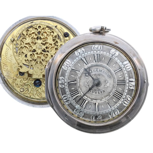 700 - Early 18th century white metal verge pair cased pocket watch, the fusee movement signed Rob't Willia... 