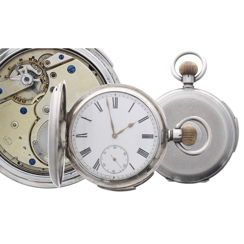 756 - Stauffer, Son & Co. silver (.935) minute repeating hunter pocket, gilt frosted lever movement wi... 